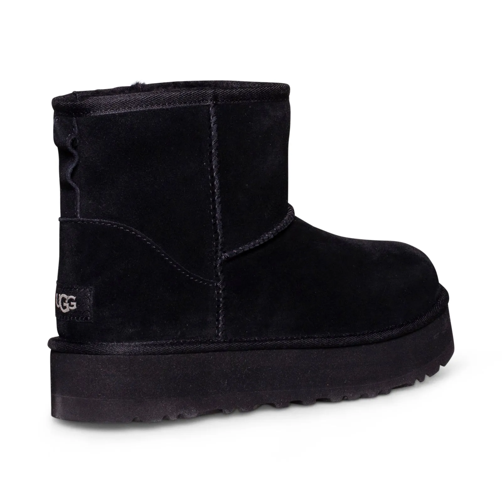 UGG Classic Mini Platform Black Boots - Youth