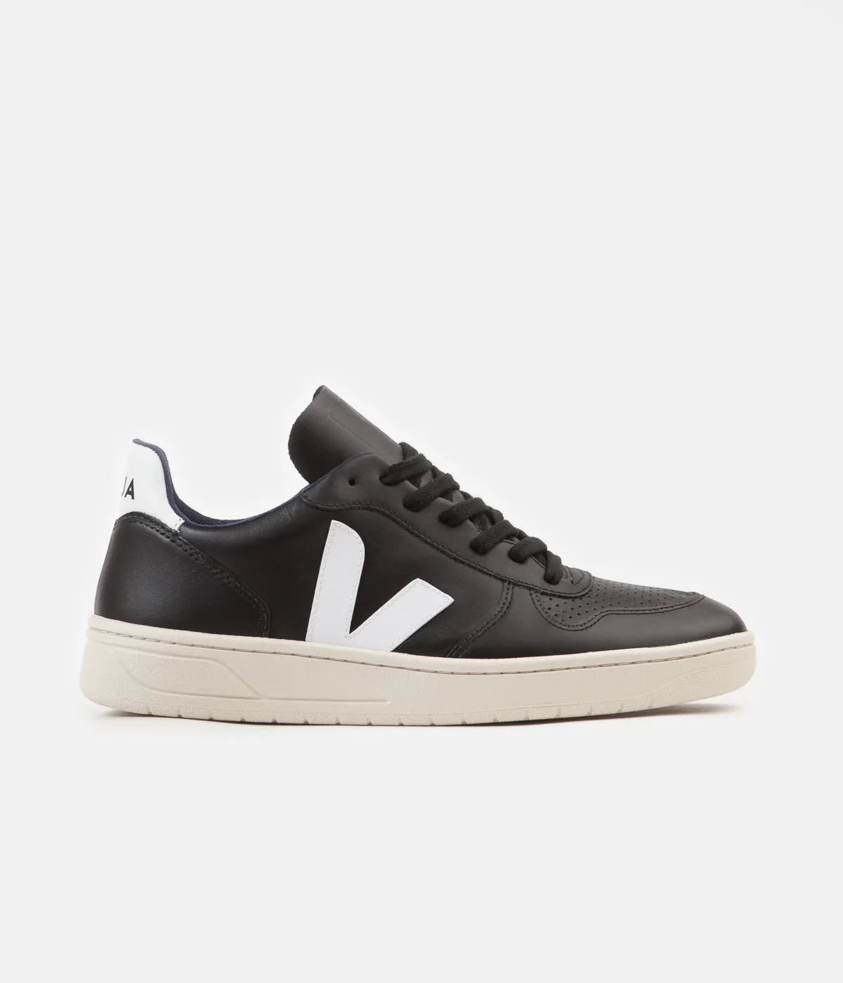 Veja V-10 Leather Shoes - Black / White