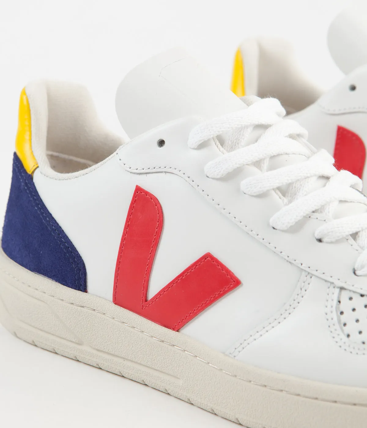 Veja V-10 Leather Shoes - Extra White / Pekin / Cobalt / Tonic