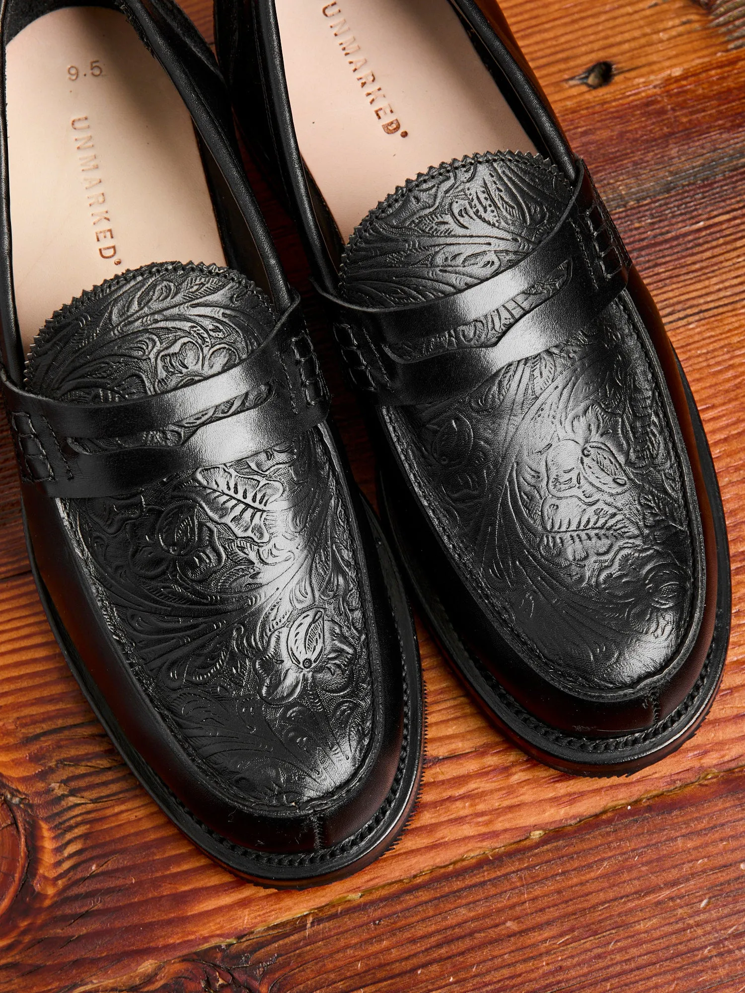 Western Loafer in Black Floral