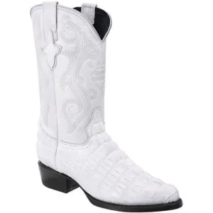 White Crocodile Print Boots