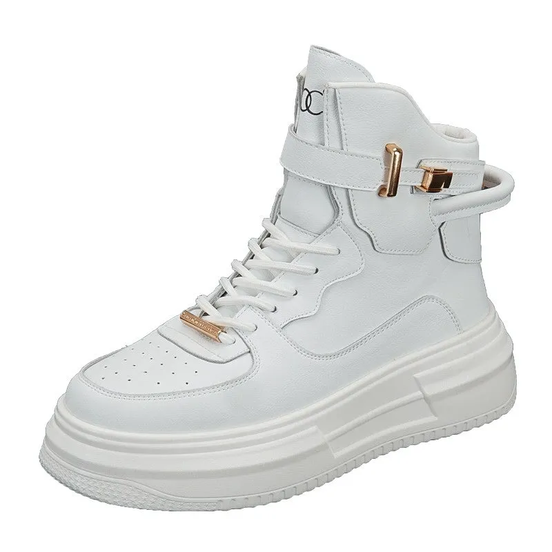 White high-top shoes men's mid-top boots