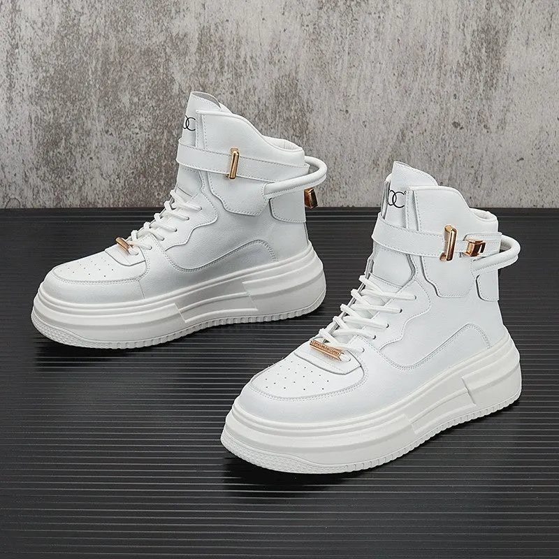 White high-top shoes men's mid-top boots