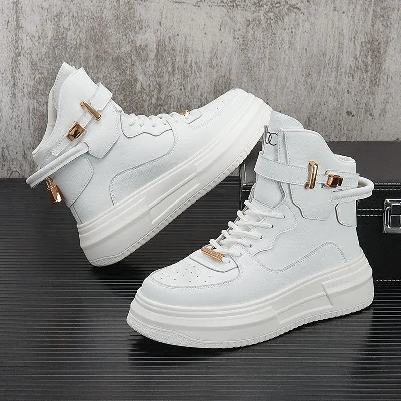 White high-top shoes men's mid-top boots