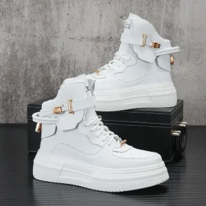 White high-top shoes men's mid-top boots