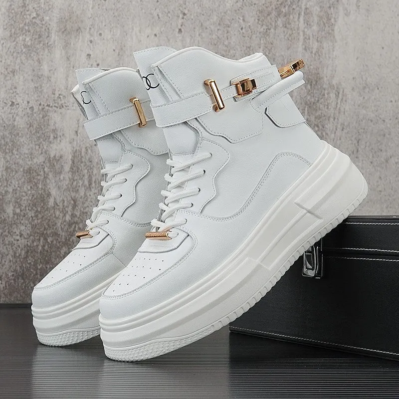 White high-top shoes men's mid-top boots