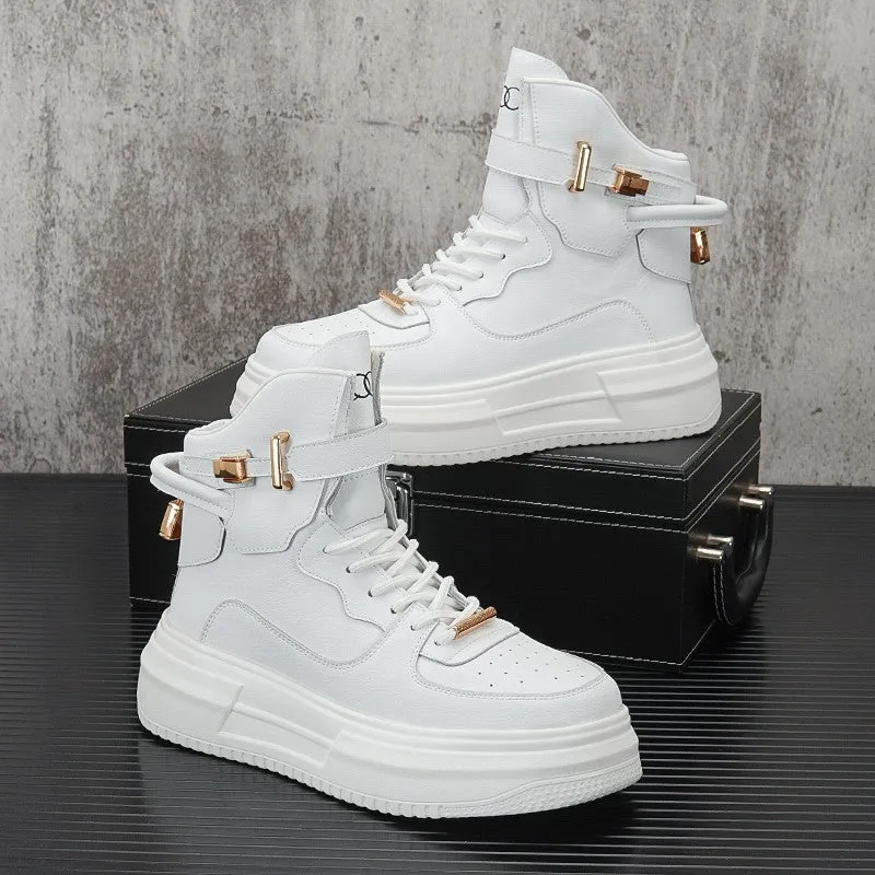 White high-top shoes men's mid-top boots