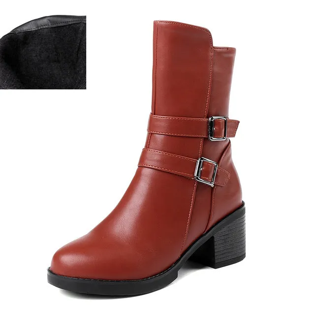 Winter Western Mid-Calf Boots