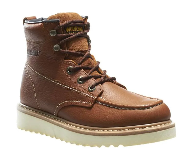 WOLVERINE MOC-TOE 6" WORK BOOT -W08288- Plain Toe