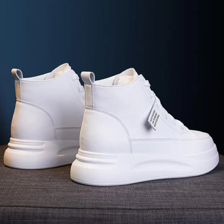 Women's High-top Platform Leather Sneakers