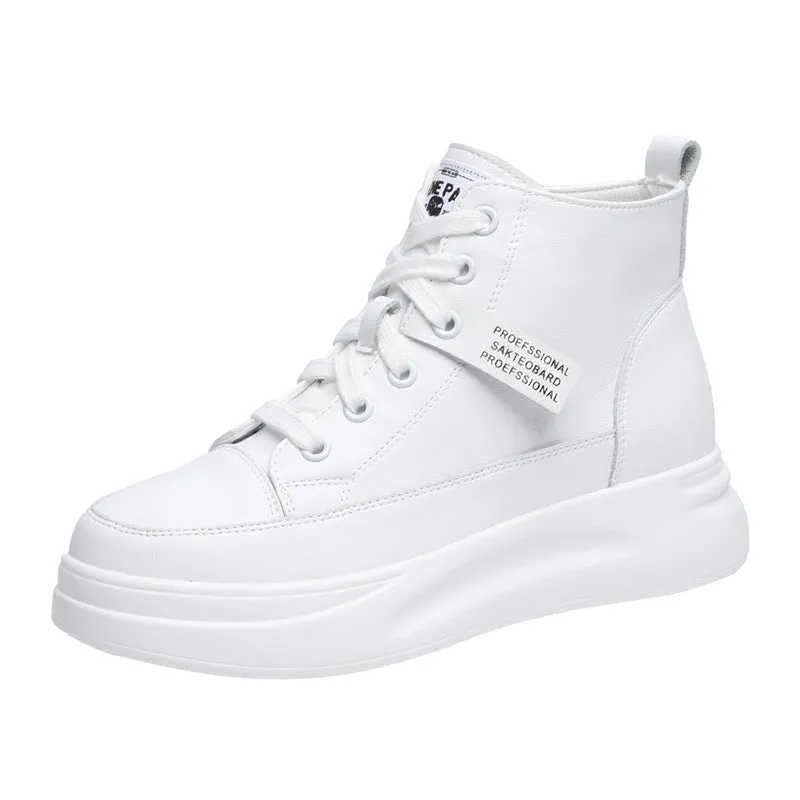 Women's High-top Platform Leather Sneakers