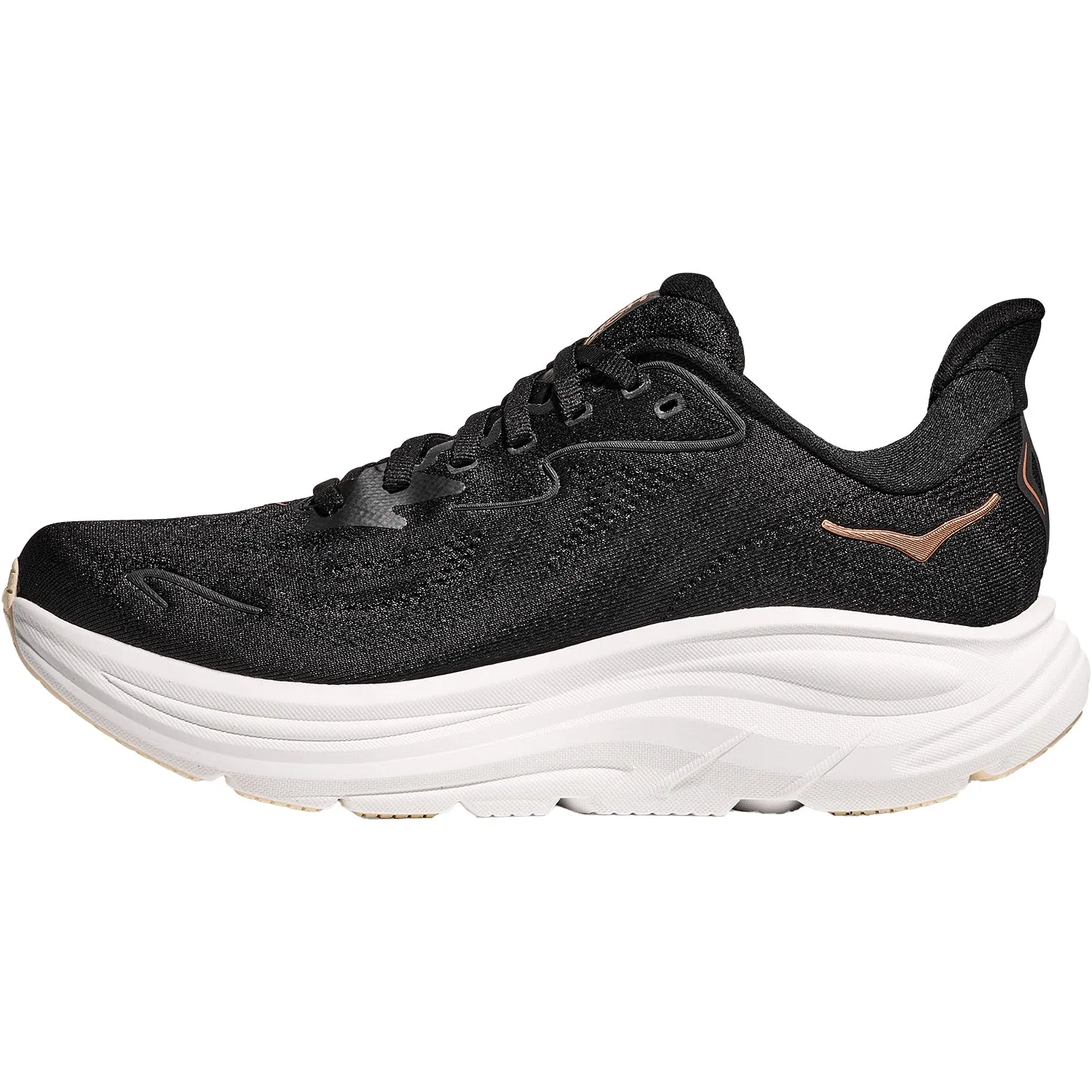 Women's Hoka Clifton 10 Black/Rose Gold Mesh