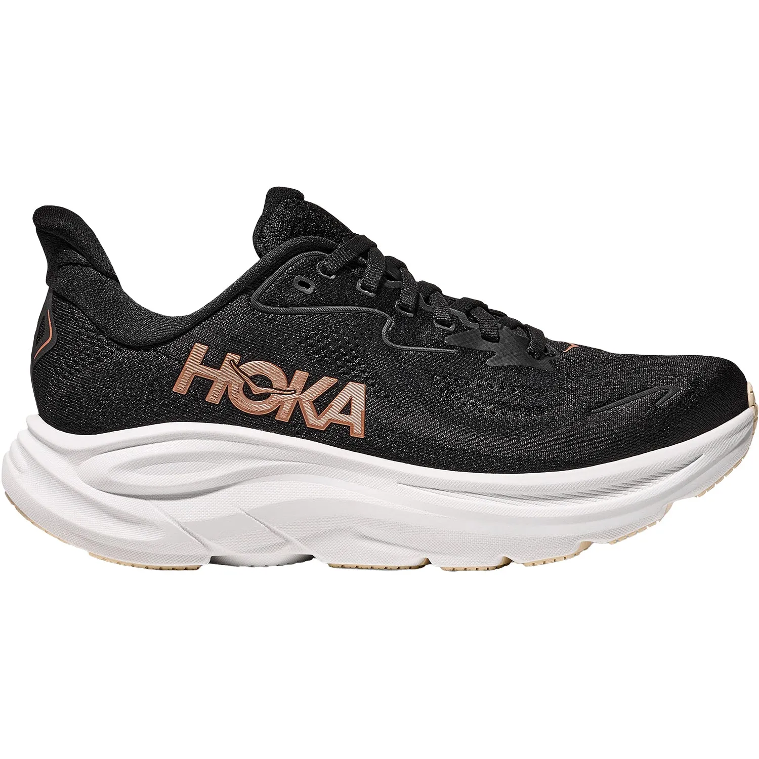 Women's Hoka Clifton 10 Black/Rose Gold Mesh