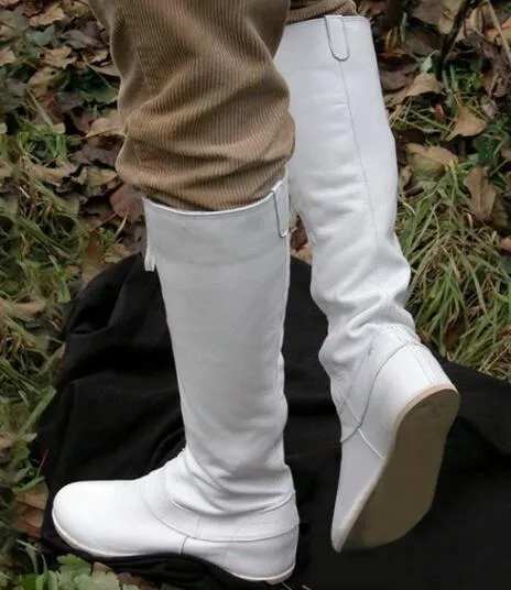 Women's knee high lace-up boots soft wide calf boots