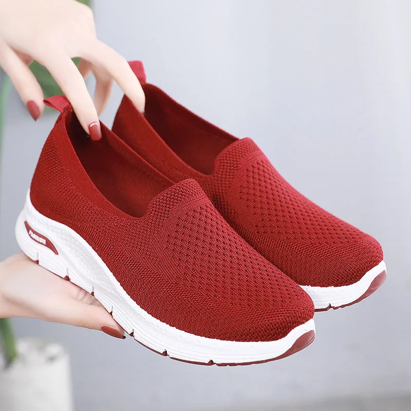 Women's Old Cloth Slip-on Mother Flat Canvas Shoes