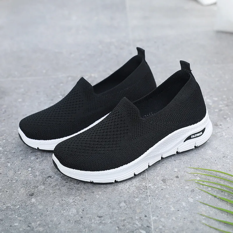 Women's Old Cloth Slip-on Mother Flat Canvas Shoes