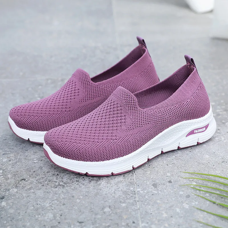 Women's Old Cloth Slip-on Mother Flat Canvas Shoes