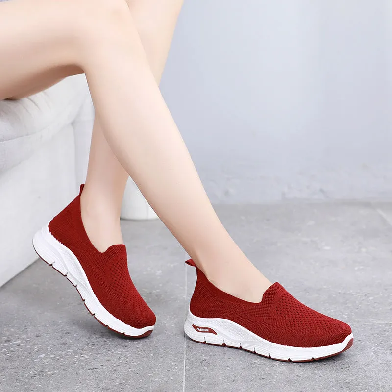 Women's Old Cloth Slip-on Mother Flat Canvas Shoes