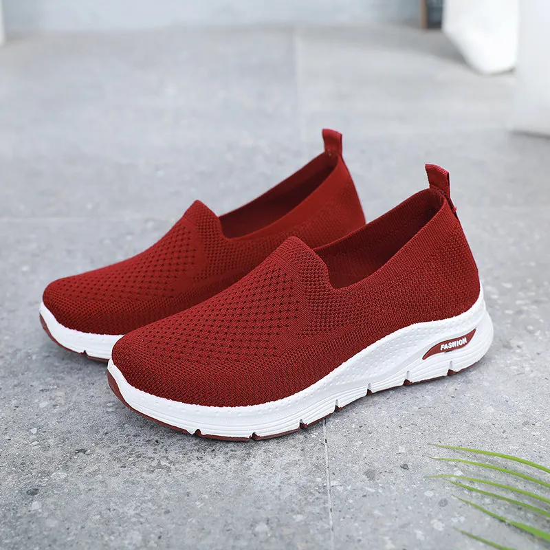 Women's Old Cloth Slip-on Mother Flat Canvas Shoes