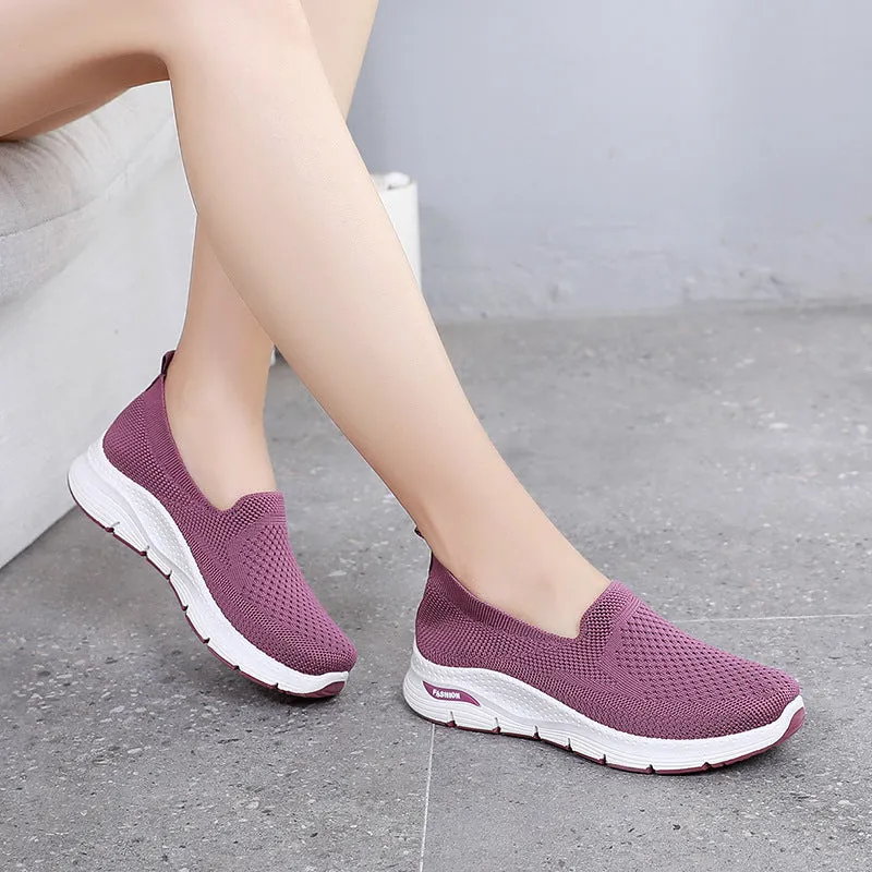 Women's Old Cloth Slip-on Mother Flat Canvas Shoes