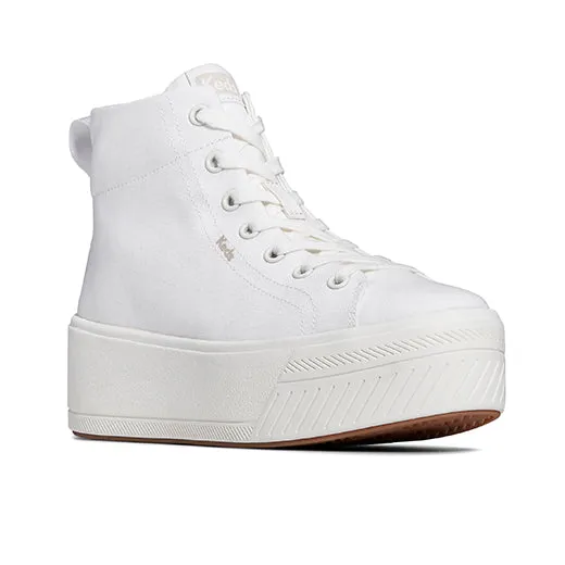 Women's Platform Skyler Hi Canvas Sneaker White (WF67948)