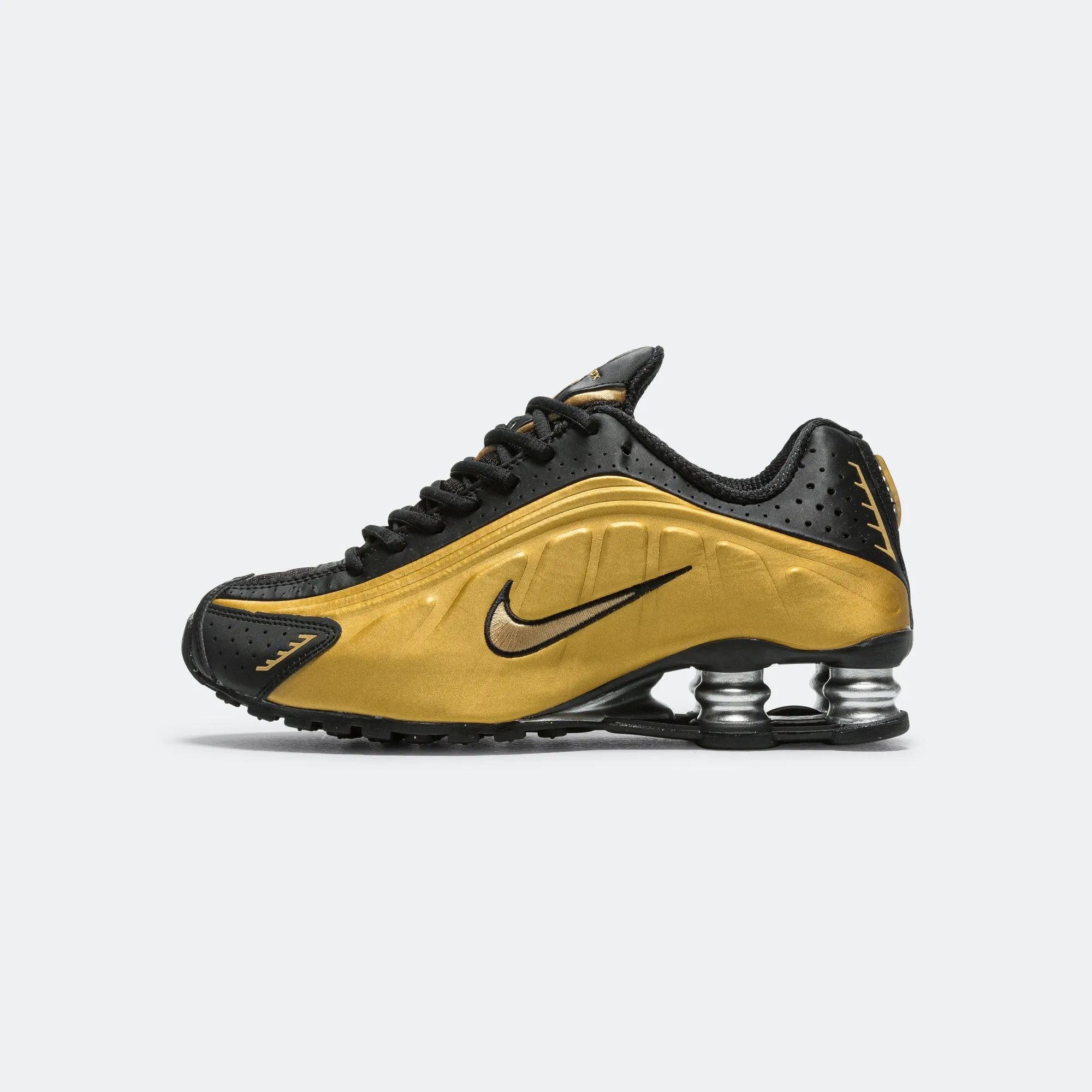 Womens Shox R4 - Black/Metallic Gold-Metallic Silver