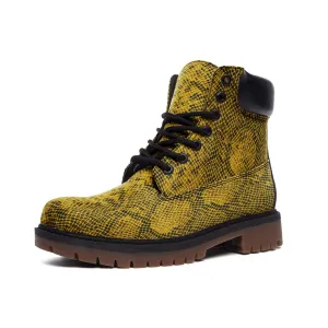 Yellow Snakeskin Casual Leather Lightweight boots TB