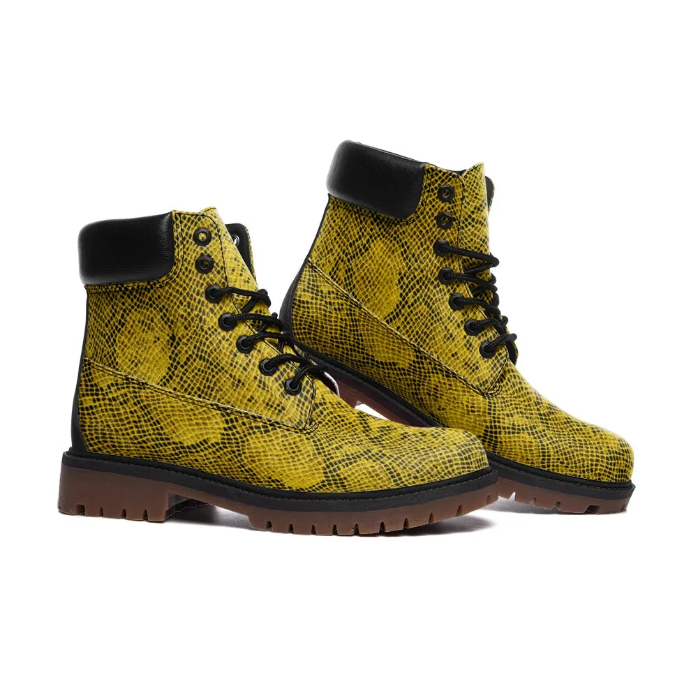 Yellow Snakeskin Casual Leather Lightweight boots TB