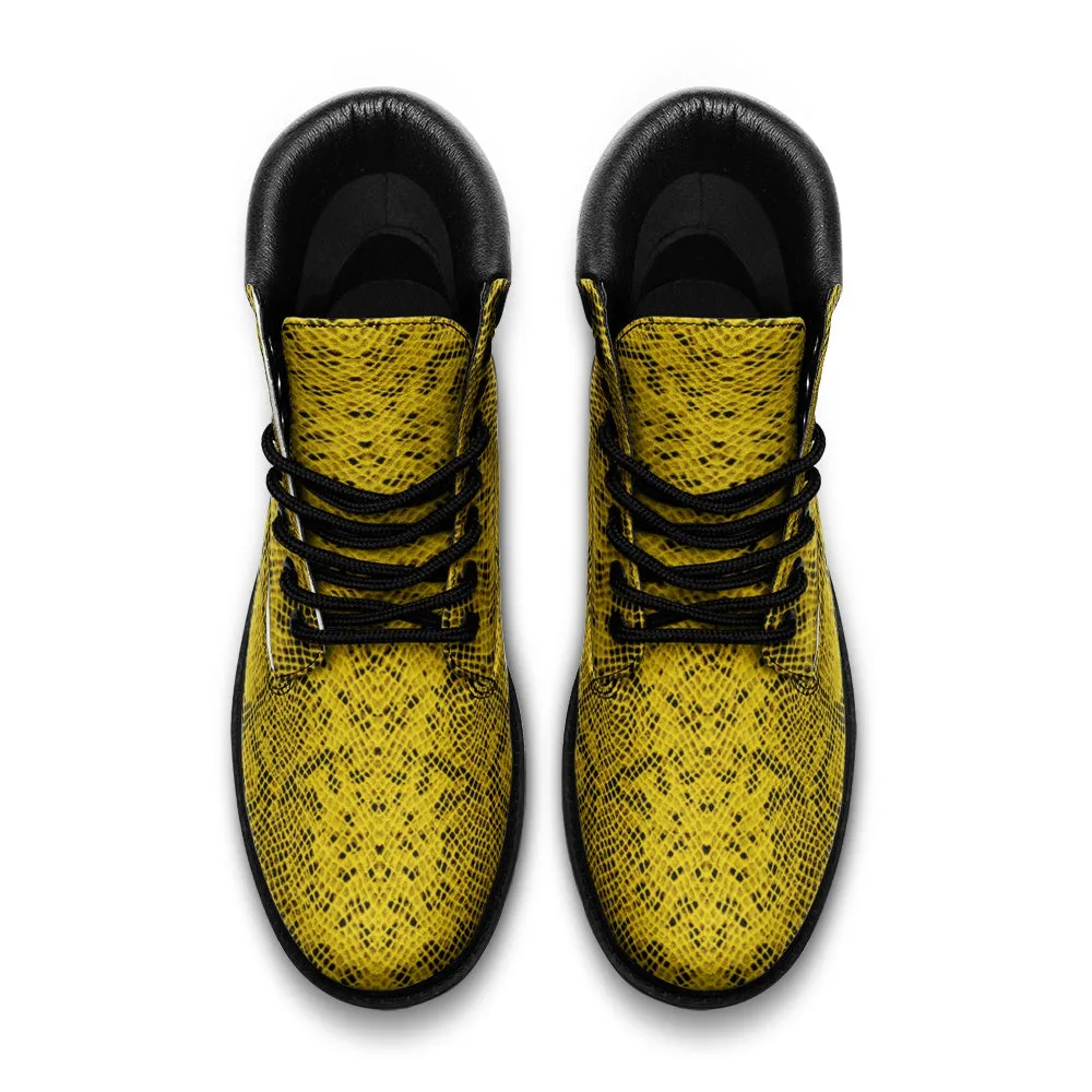 Yellow Snakeskin Casual Leather Lightweight boots TB