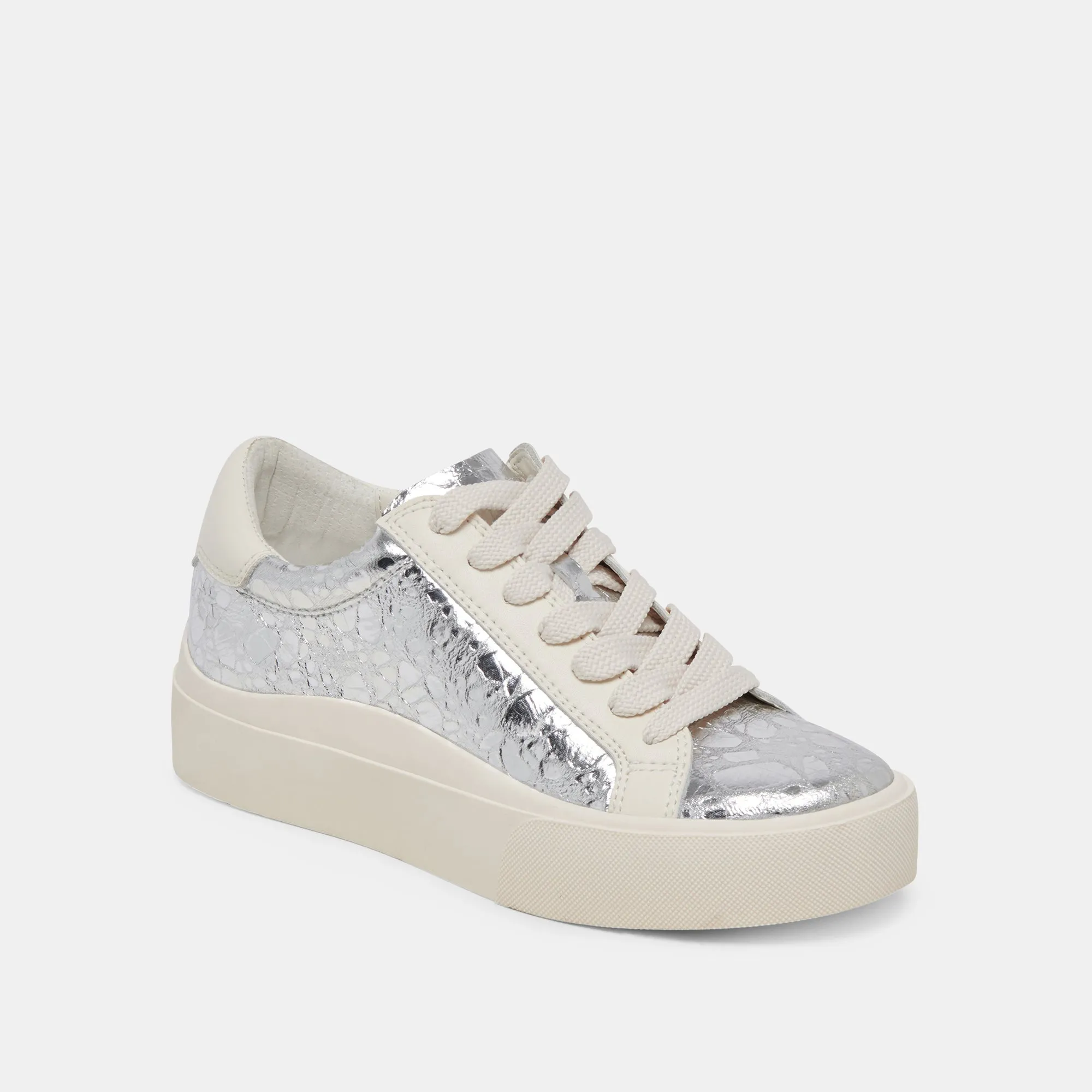 ZAYN 360 SNEAKERS SILVER DISTRESSED LEATHER - re:vita