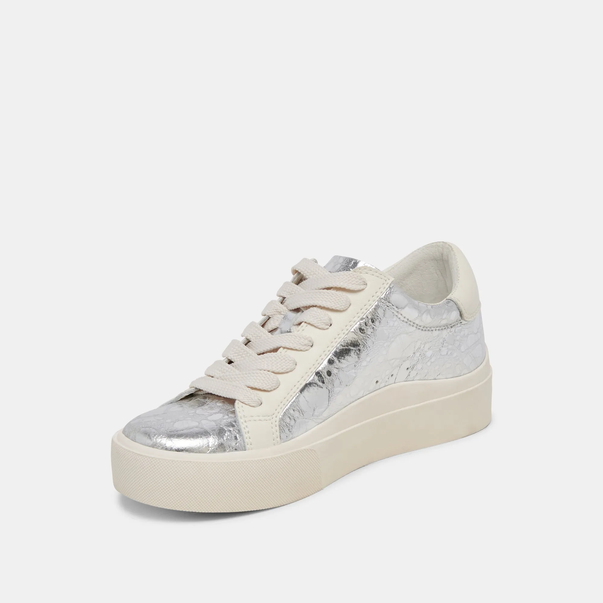 ZAYN 360 SNEAKERS SILVER DISTRESSED LEATHER - re:vita