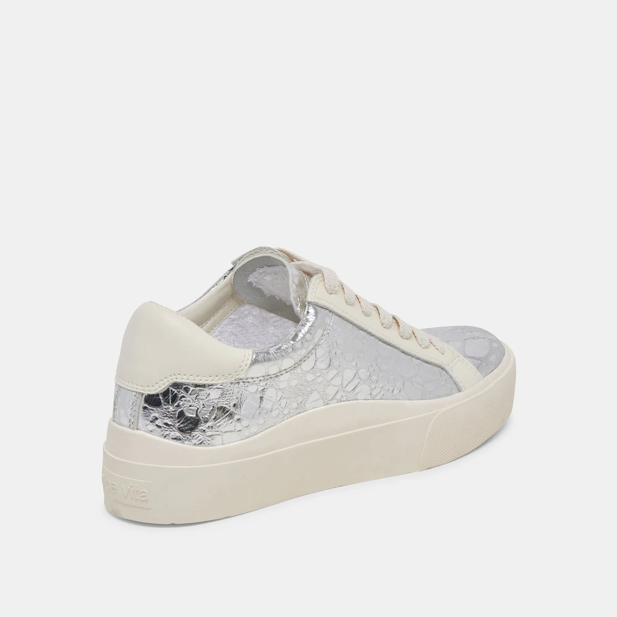 ZAYN 360 SNEAKERS SILVER DISTRESSED LEATHER - re:vita